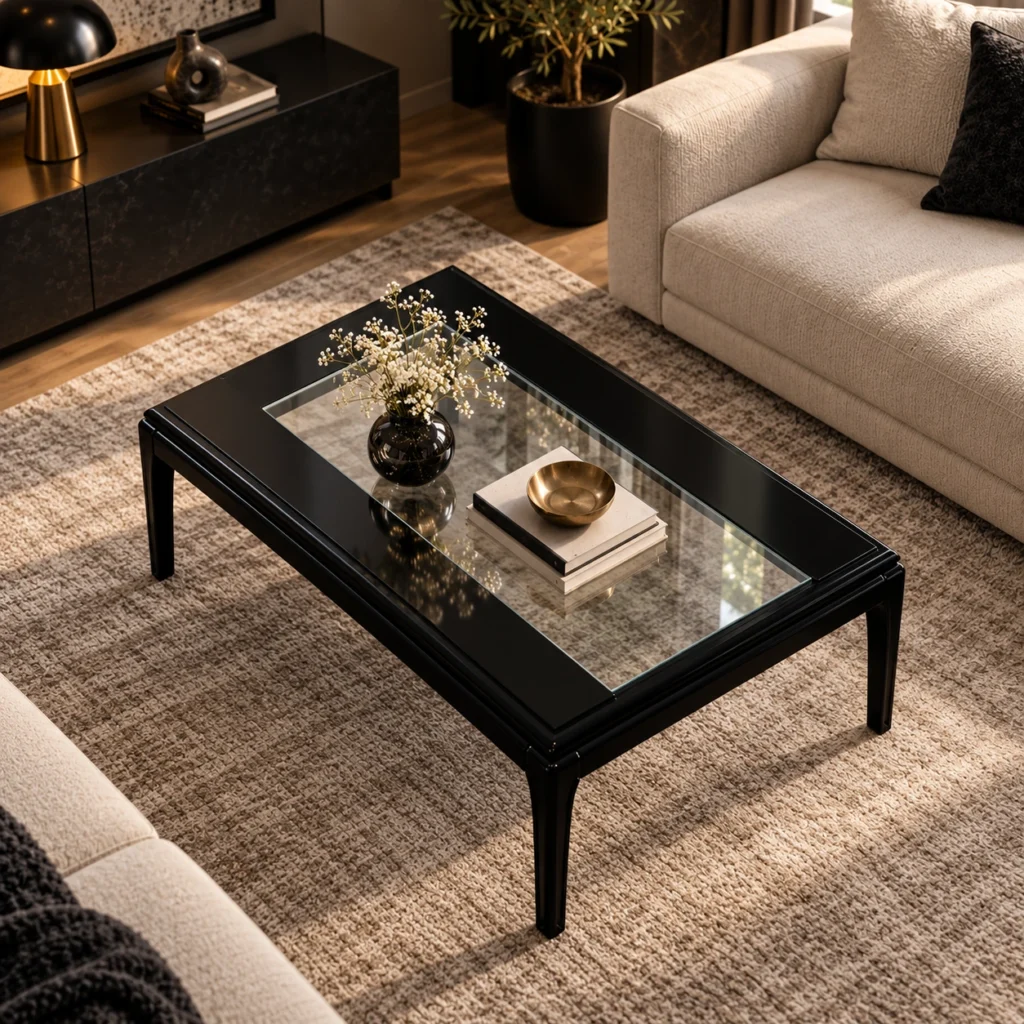 FURNIDAR — Table basse CRISTAL — vue des détails / طاولة قهوة CRISTAL